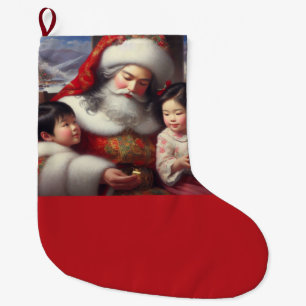Christmas Santa with Children 5 Large Christmas Stocking