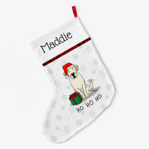 Christmas Santa Yellow Labrador Retriever Cute Large Christmas Stocking
