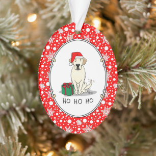 Christmas Santa Yellow Labrador Retriever Cute Ornament
