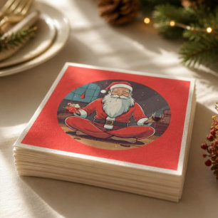 Christmas Santa Yoga Pose Napkin