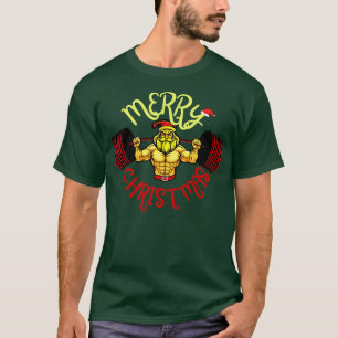Christmas Santal Lifting Heavy Barbell Squatmas  T-Shirt
