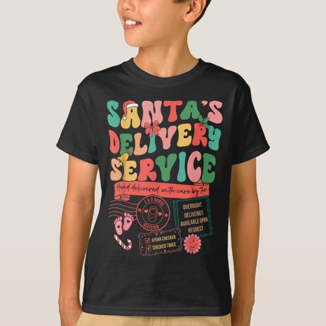 Christmas Santa's Delivery Service L&amp;d Labor D T-Shirt (Front)