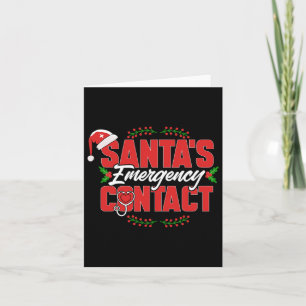 Christmas Santa's Emergency Contact. Nurse  Card