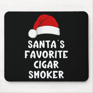 Christmas Santa's Favorite Cigar Smoker Funny Xmas Mouse Pad