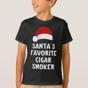 Christmas Santa's Favorite Cigar Smoker Funny Xmas T-Shirt
