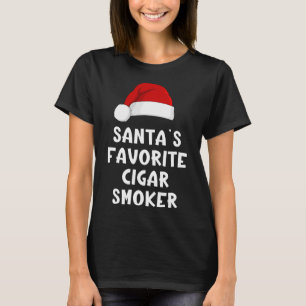 Christmas Santa's Favorite Cigar Smoker Funny Xmas T-Shirt
