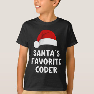 Christmas Santa's Favorite Coder Funny Xmas Pajama T-Shirt