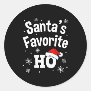 Christmas Santa's Favorite Ho Shirt, Adult Naughty Classic Round Sticker