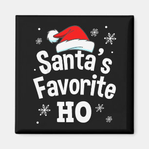 Christmas Santa's Favorite Ho Shirt, Adult Naughty Magnet