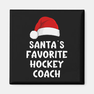 Christmas Santa's Favorite Hockey Coach Funny Xmas Magnet