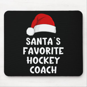 Christmas Santa's Favorite Hockey Coach Funny Xmas Mouse Pad