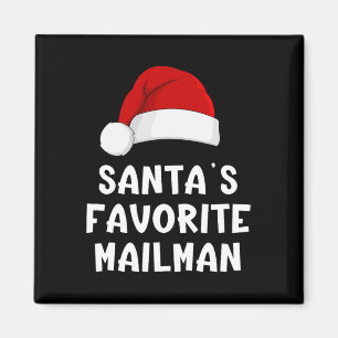 Christmas Santa's Favorite Mailman Funny Xmas Paja Magnet