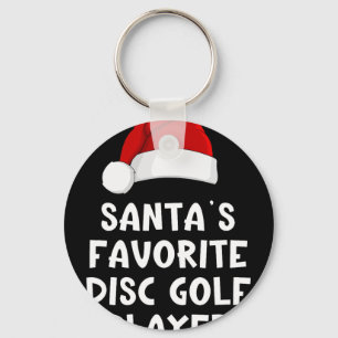 Christmas Santa's Favourite Disc Golf Player Pajam Key Ring