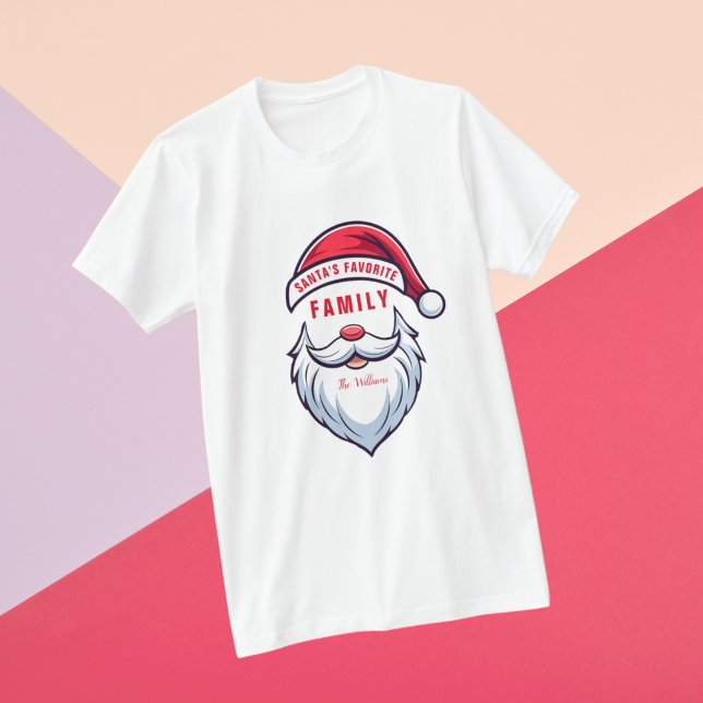 Christmas Santa's Favourite Family Customisable T-Shirt (Creator Uploaded)