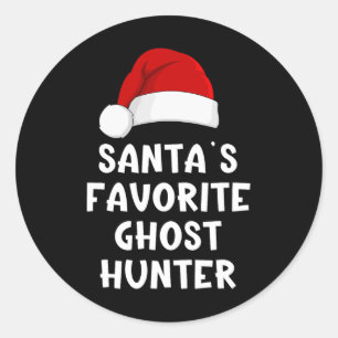 Christmas Santa's Favourite Ghost Hunter Funny Xma Classic Round Sticker
