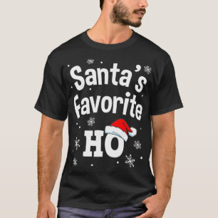 Christmas Santa's Favourite Ho Shirt, Adult Naught T-Shirt