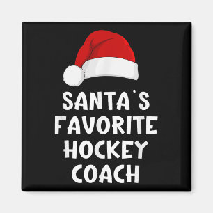 Christmas Santas Favourite Hockey Coach Funny Xmas Magnet