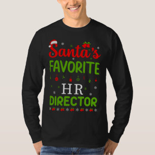 Christmas Santa's Favourite Hr Director Cute Merry T-Shirt