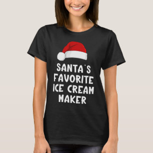 Christmas Santa's Favourite Ice Cream Maker Funny T-Shirt