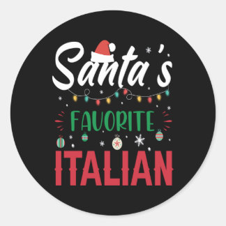 Christmas Santas Favourite Italian Holiday Gift Classic Round Sticker
