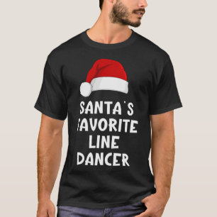 Christmas Santa's Favourite Line Dancer Funny Danc T-Shirt