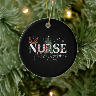 Christmas Santa's Favourite Nurse Xmas Gifts Holid Ceramic Tree Decoration
