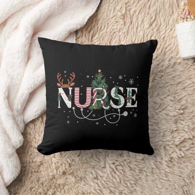 Christmas Santa's Favourite Nurse Xmas Gifts Holid Cushion (Blanket)