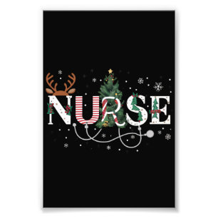 Christmas Santa's Favourite Nurse Xmas Gifts Holid Photo Print