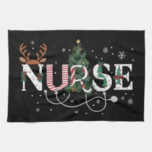 Christmas Santa's Favourite Nurse Xmas Gifts Holid Tea Towel