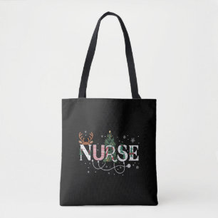Christmas Santa's Favourite Nurse Xmas Gifts Holid Tote Bag