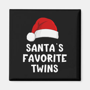 Christmas Santa's Favourite Twins Funny Xmas Pajam Magnet