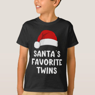 Christmas Santa's Favourite Twins Funny Xmas Pajam T-Shirt