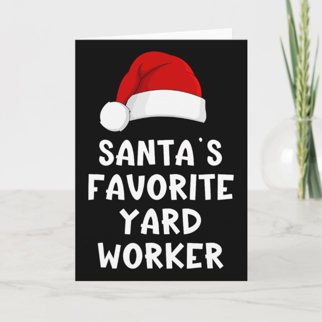 Christmas Santa's Favourite Yard Worker Funny Paja Card (Front)