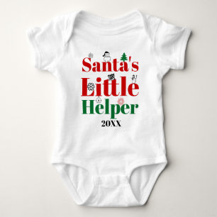 Christmas Santas Helper bold typography, vintage Baby Bodysuit