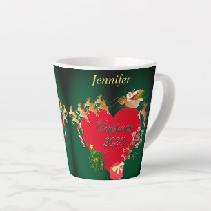 Christmas Santa's Reindeer Latte Mug