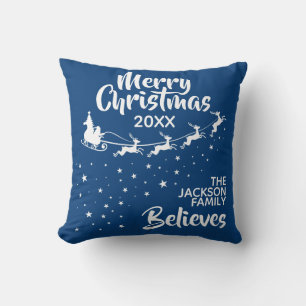 Christmas Santa's sleigh reindeer believe Cushion