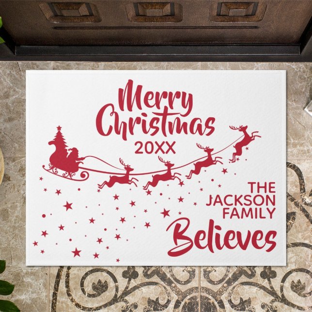 Christmas Santa's sleigh reindeers holiday Doormat (Creator Uploaded)