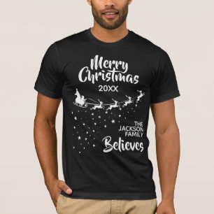 Christmas Santa's sleigh reindeers holiday family T-Shirt
