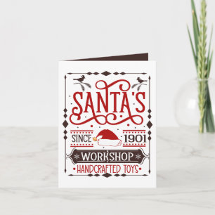 Christmas Santa's workshop North pole customisable Holiday Card