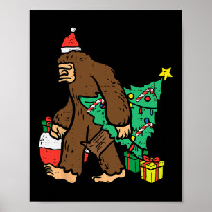 Christmas Sasquatch Bigfoot Xmas Kids Men Women Yo Poster