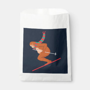 christmas sasquatch bigfoot yeti ski  favour bags