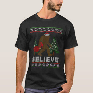Christmas Sasquatch Santa Bigfoot Believe Yeti Xma T-Shirt