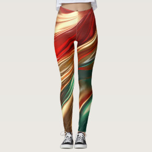Christmas Satin Leggings - Pretty