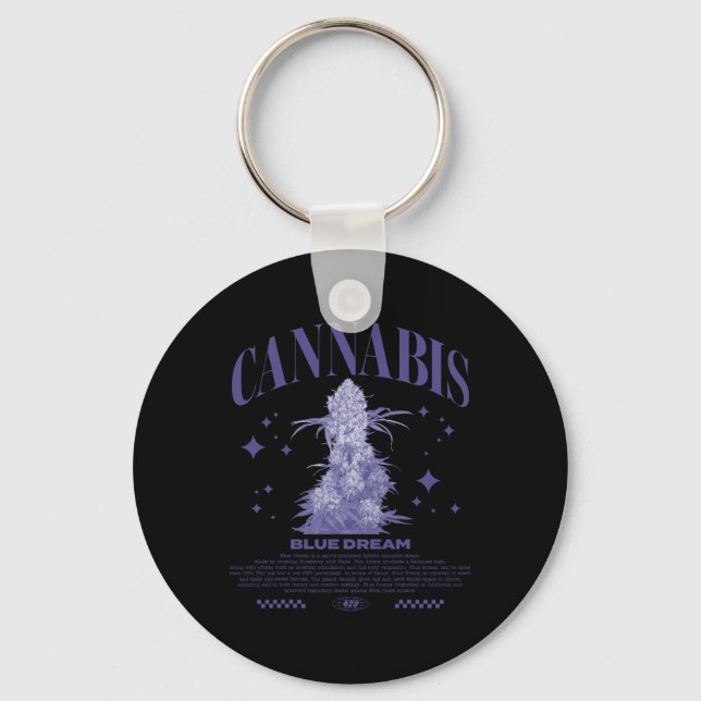 Christmas Sativa Hybrid Strain Blue Dream  Key Ring (Front)