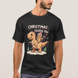 Christmas Saurus Rex Gingerbread Man T Rex Cookie T-Shirt