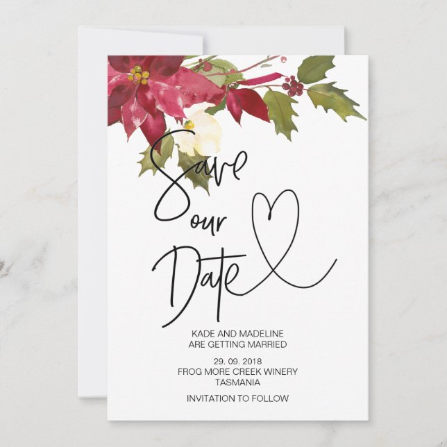 Christmas Save Our Date Winter Wedding Invitation (Front)