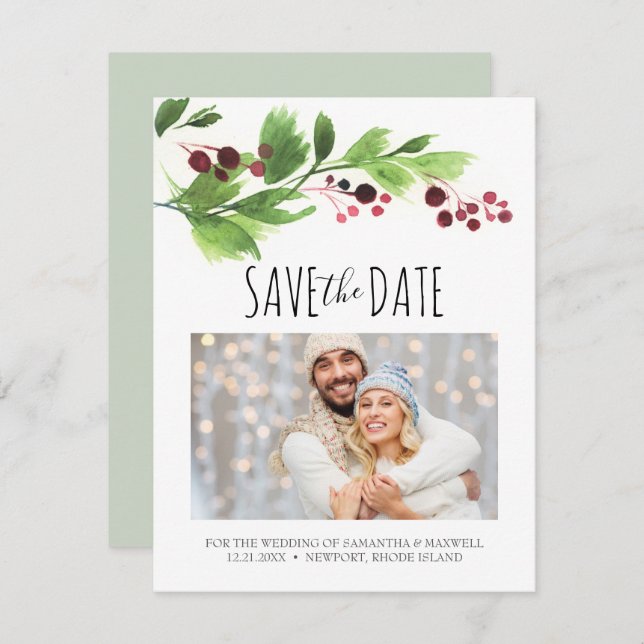Christmas Save The Date Invitation (Front/Back)