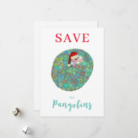 Christmas Save the Pangolins Slogan Personalised