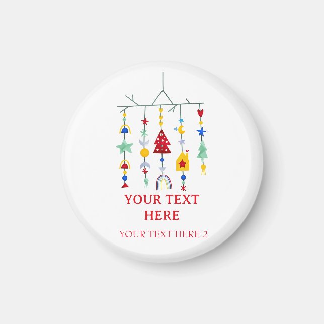 Christmas Scandi Minimalist Simple Holiday  Magnet (Front)