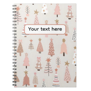Christmas Scandinavian Pink Sapins Notebook